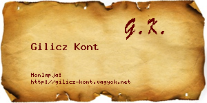 Gilicz Kont névjegykártya